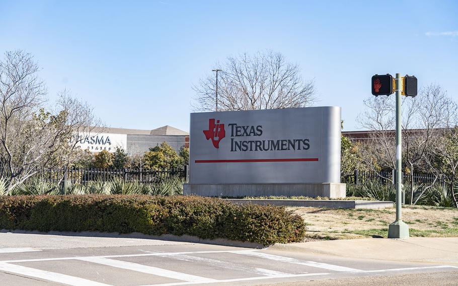 The Texas Instruments headquarters in Dallas, Texas, is seen on Jan. 17, 2024. 