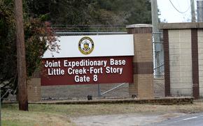 Gate 8 at Joint Expeditionary Base Little Creek-Fort Story in Virginia Beach, photographed on Tuesday, Dec. Dec. 17, 2019.