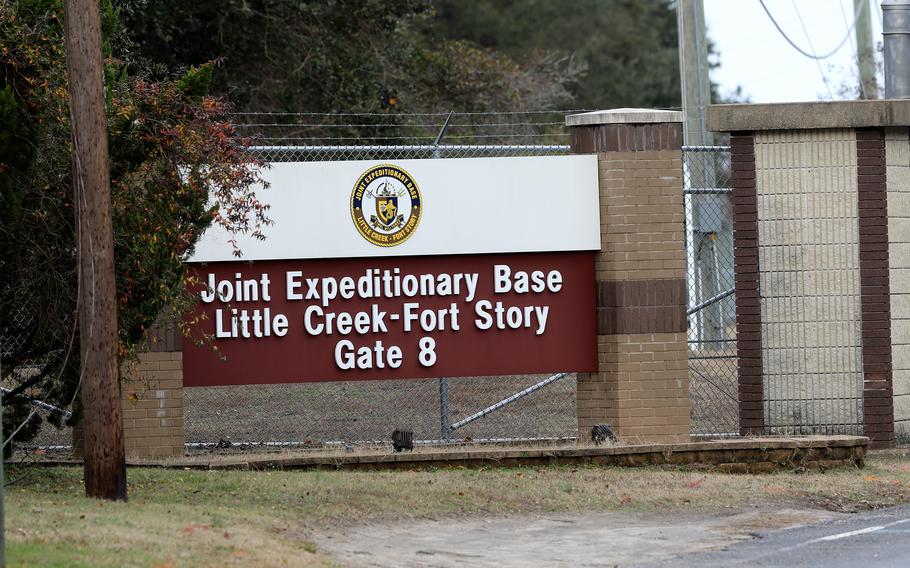 Gate 8 at Joint Expeditionary Base Little Creek-Fort Story in Virginia Beach, Va.