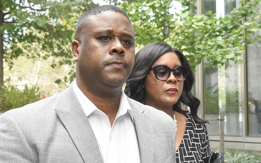 Merl Code Jr. exits the Federal Courthouse in Manhattan, New York City, on Oct. 10, 2017.