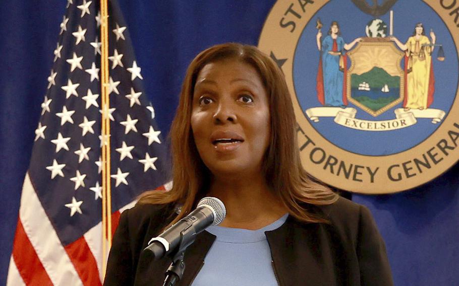 New York State Attorney General Letitia James attends a briefing on July 13, 2022, in Manhattan, New York.
