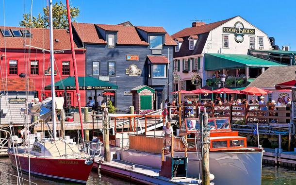 A view from Bannister’s Wharf, Newport, R.I.