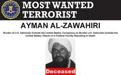 The word “deceased” has been added under the photo of Ayman al-Zawahri on wanted posters and the FBI website. The al-Qaida leader was reportedly killed by a U.S. drone attack in Kabul, Afghanistan, on July 30, 2022, U.S. officials said.