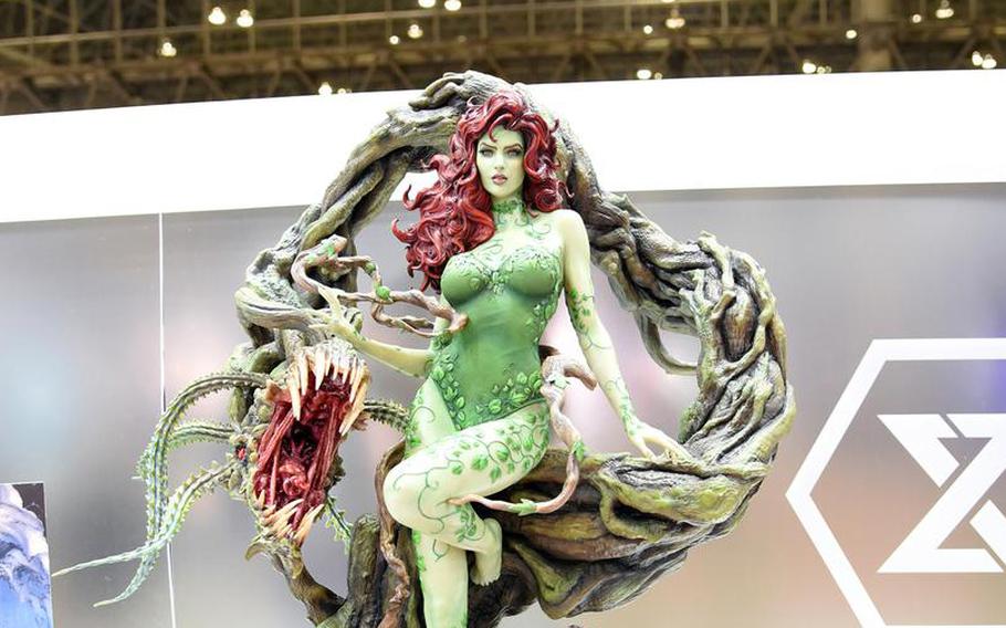 A statue resembles Poison Ivy from “Batman.”