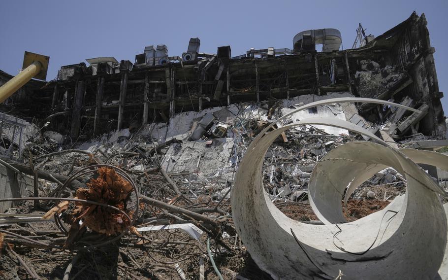 A building that was struck by an Iranian missile strike.