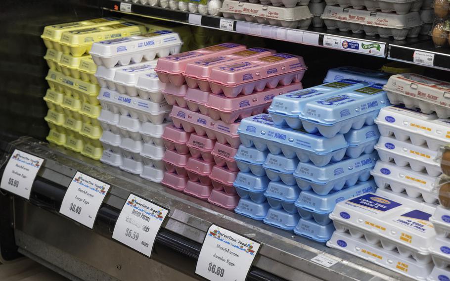 Cartons of eggs are on display at HarvesTime Foods on Thursday, Jan. 5, 2023, in Chicago. U.S. Sen. Jack Reed sent a letter Tuesday, Jan. 24, asking for the Federal Trade Commission to investigate whether egg prices have been improperly manipulated by producers. 