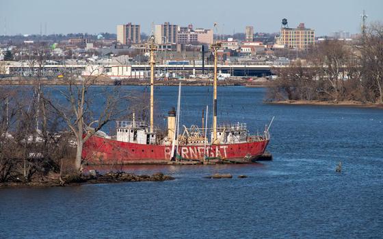 Barnegat Lightship docked on the Delaware River in Camden, Tuesday, Feb. 14, 2023.