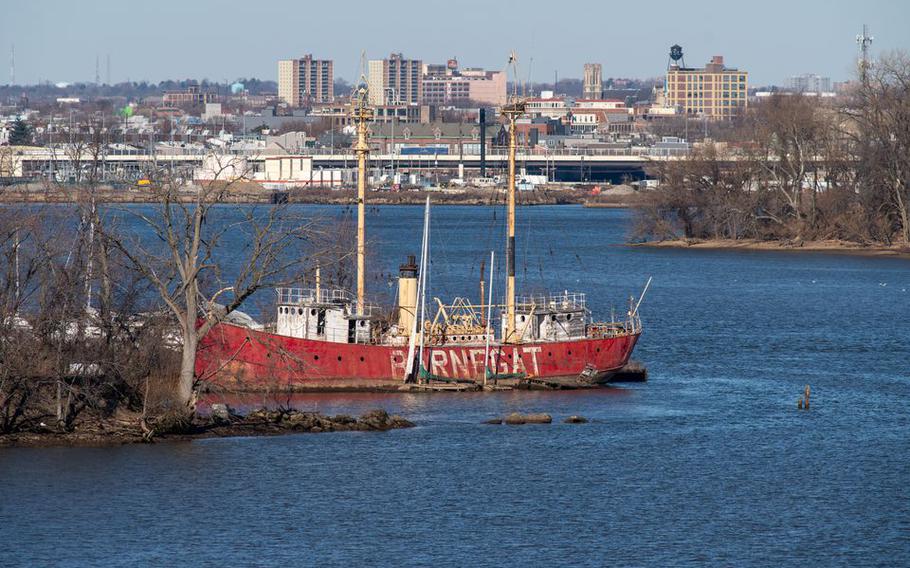 Barnegat Lightship docked on the Delaware River in Camden, Tuesday, Feb. 14, 2023.