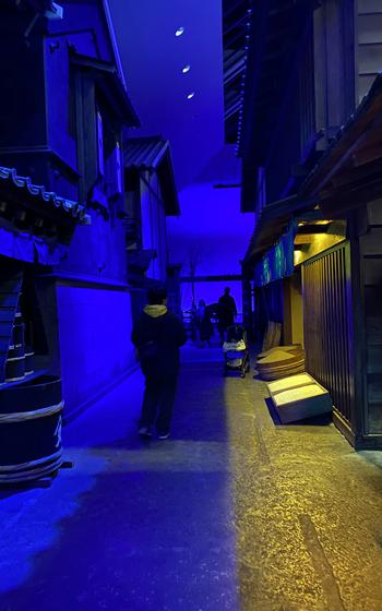 Visitors explore the Fukagawa Edo Museum, which reproduces the Tokyo town of Fukagawa-Saga during the late Edo period.
