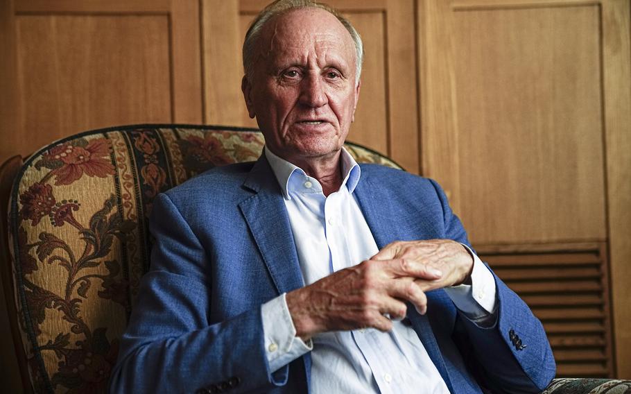Gennady Burbulis in Moscow, Russia, Aug. 16, 2021. Burbulis, who as a top aide to Russian President Boris Yeltsin helped prepare and signed the 1991 pact that led to the formal breakup of the Soviet Union, has died at age 76, Russian news reports said Sunday June 19, 2022.