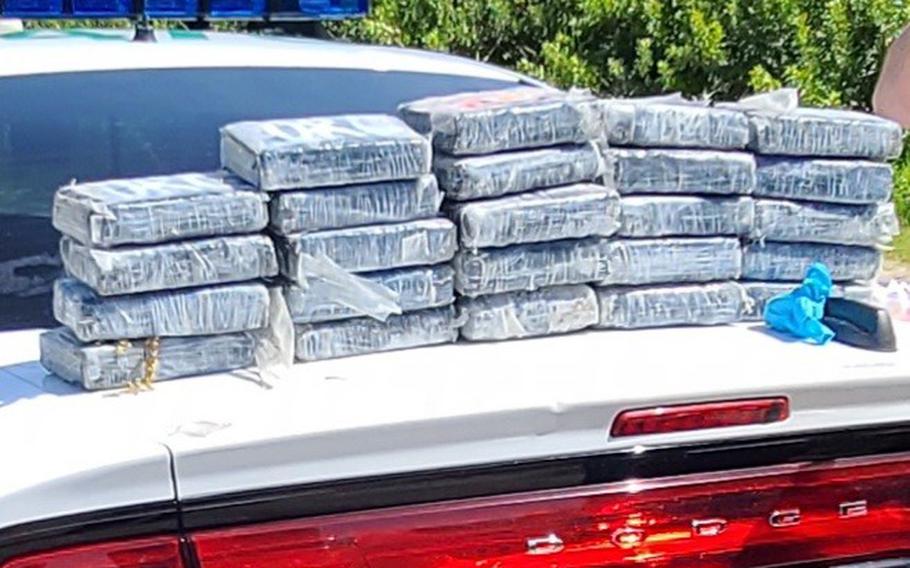 The 45th Security Forces Squadron seized nearly 30 kilograms of cocaine that was found on a beach at Cape Canaveral Space Force Station, Florida, May 19, 2021. The Brevard County Sheriff's office estimated the street value of the drugs to be around $1.2 million.