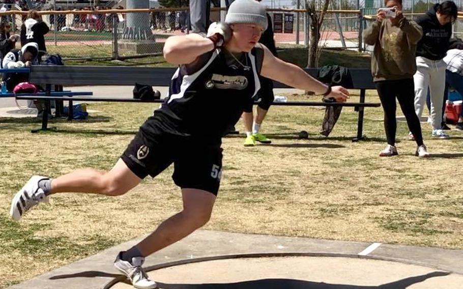 Humphreys senior Ethan Elliott recorded a shot put of 15.31 meters during Saturday's meet, .16 meters better than the previous best by a DODEA-Korea thrower, 15.15 by David Davison of now-closed Seoul American during the 2015 Far East meet at Yokota.