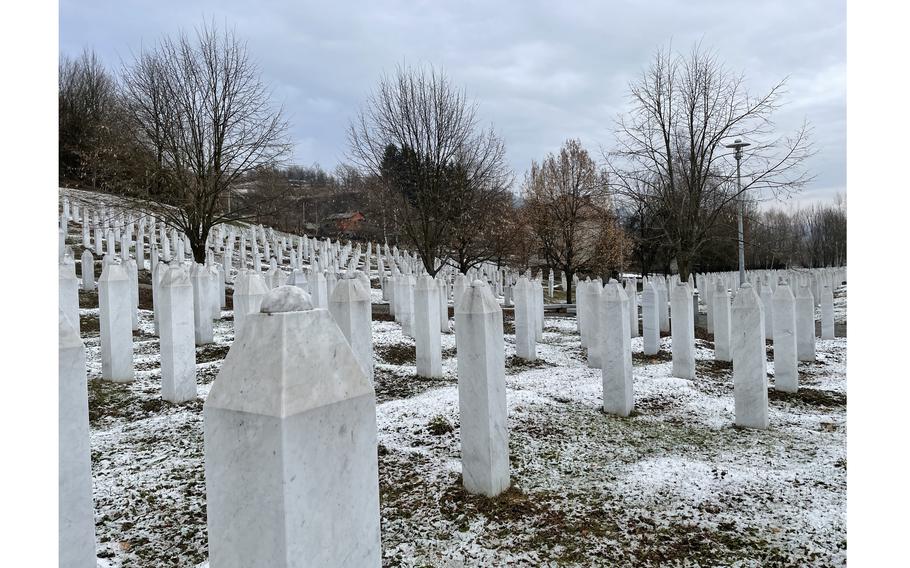 Some 7,000 people have been buried in Srebrenica's memorial cemetery. Experts say the remains of another 1,000 victims have yet to be identified. 