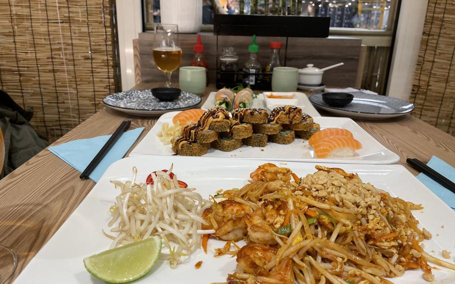 The pad thai at Kirschbluete in Ramstein-Miesenbach, Germany, can be ordered with extra heat. The dish comes with a choice of tofu, chicken, beef or shrimp.