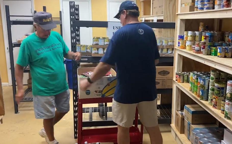 Veterans work at the  Socastee Pantry in Socastee, S.C. The pantry is run entirely by veterans and their spouses.