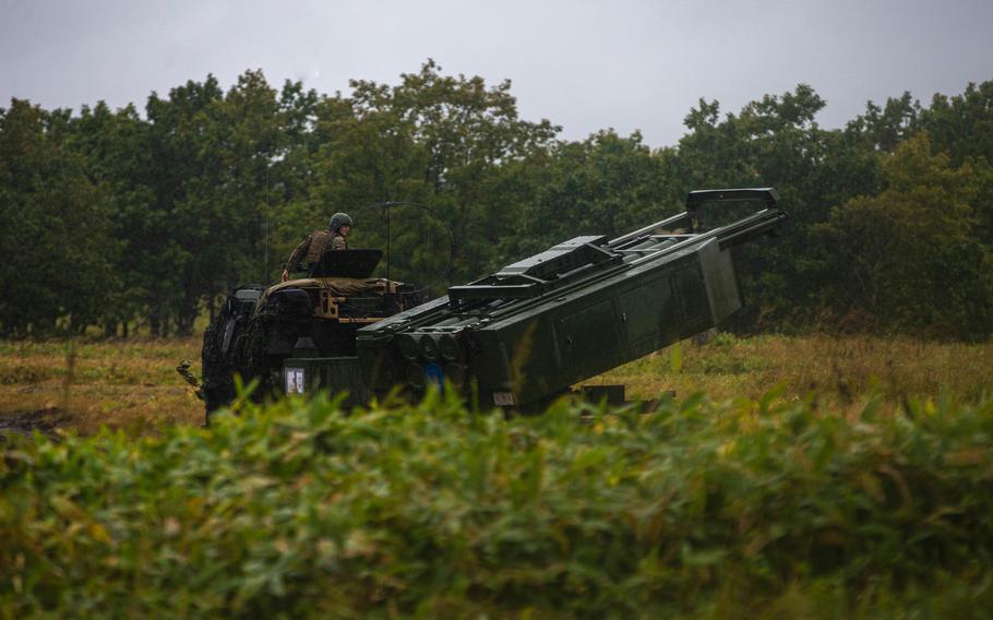 High Mobility Artillery Rocket Systems, or HIMARS, are in drills with 3,000 Marines on Japan’s northern island of Hokkaido and on the Philippines’ main island of Luzon.