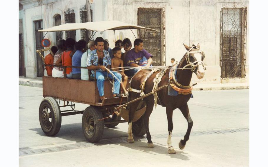 A horse transport is seen near Varadero, Cuba, in 1994.