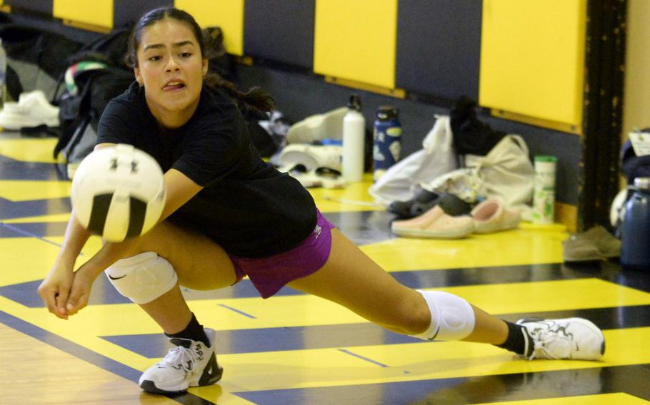 Senior Haide Alvarez, a transfer from Texas, is a major addition to Kadena's volleyball team.
