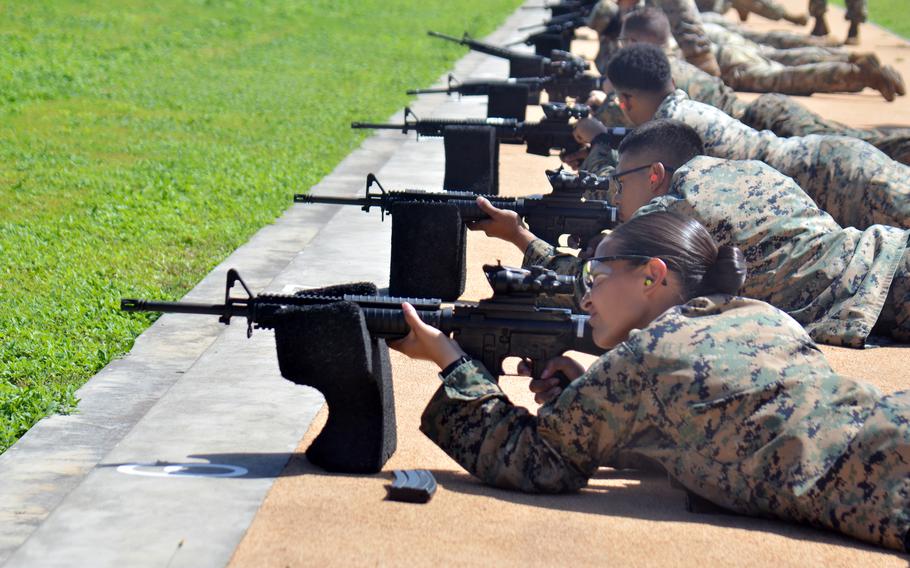 Marines and soldiers test out the new Mason Live Fire Range Complex at Camp Blaz, Guam on Nov. 30.