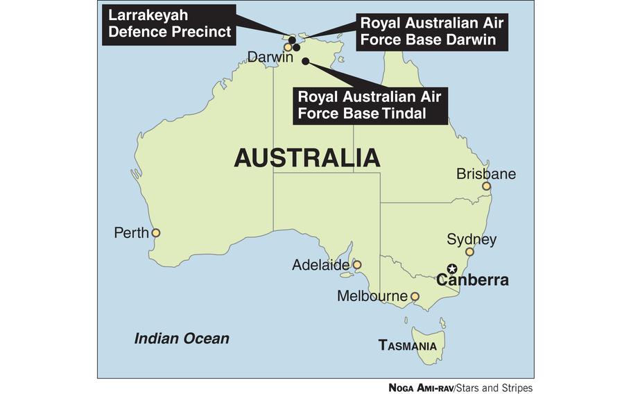 Major construction, funded by the U.S. and Australian governments, is underway in the northern port of Darwin, at Larrakeyah Defence Precinct and at Royal Australian Air Force Bases Darwin and Tindal for facilities that will be used by the U.S. Air Force, Navy and Marine Corps.