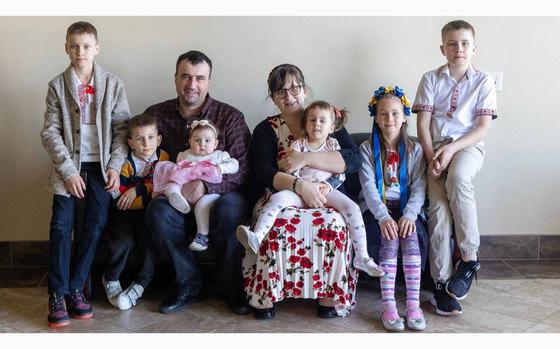 Serhii Marchenko and Yulia Marchenko came to the Boise area after leaving their home in Ukraine last month. They attend Full Gospel Slavic Church in Meridian with another refugee family from their same hometown. (Sarah A. Miller/Idaho Statesman/TNS)