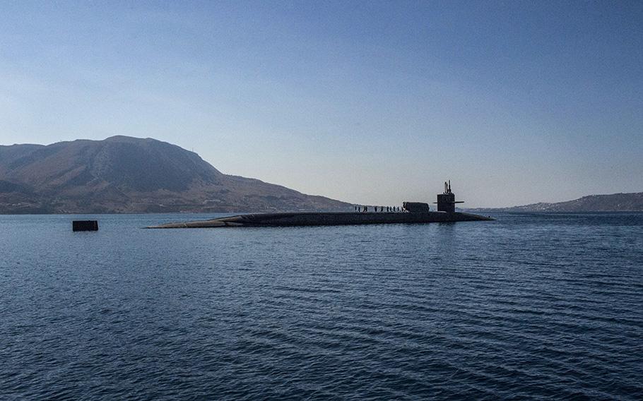 The Ohio-class guided-missile submarine USS Florida (SSGN 728) prepares to transit the Mediterranean, on Oct. 15, 2019. 