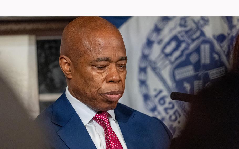 New York City Mayor Eric Adams attends a briefing on Nov. 14, 2023, in New York City. 