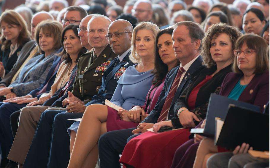 Senior military personnel attend a Congressional Gold Medal ceremony at the U.S. Capitol on March 21, 2024.