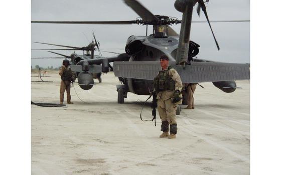 Khost, Afghanistan, Aug. 14, 2002: A U.S. soldier stands by a UH-60 Black Hawk helicopter before taking off from Khost, Afghanistan. For the first time, U.S. soldiers have begun aerial vehicle checks near the Pakistan border, an area where Taliban and al-Qaida members are believed to have been regrouping.

Read the accompanying article and see additional photos here.

META TAGS: Afghanistan; Wars on Terror; Operation Enduring Freedom; U.S. Army; 82nd Airborne Division; helicopter; 