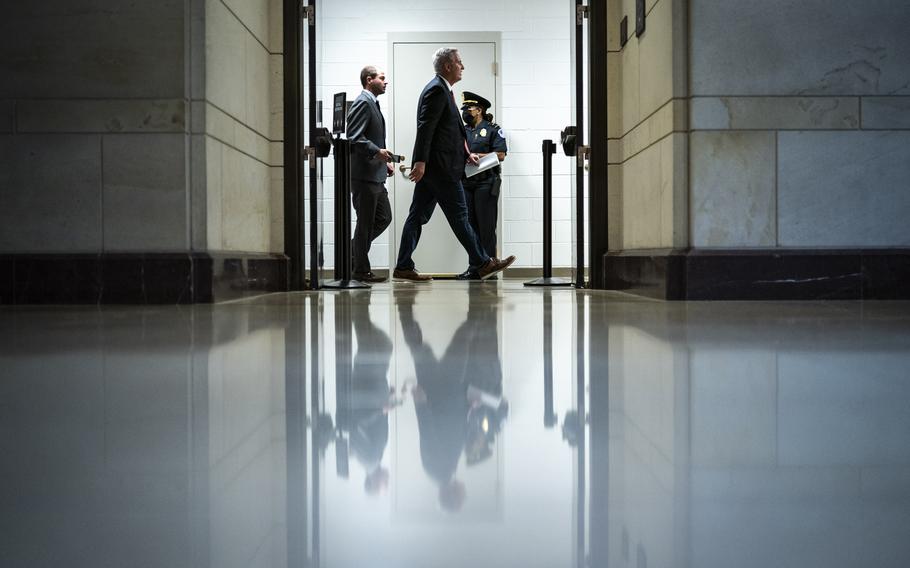 House Minority Leader Kevin McCarthy, R-Calif., at first blamed President Donald Trump for encouraging his supporters to go to the Capitol on Jan. 6 but later defended Trump's actions that day.