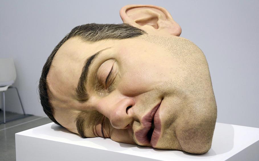"Mask II," an enlarged self-portrait by Ron Mueck, is one of several  hyper-realistic works on display at the National Museum of Modern and Contemporary Art in Seoul, South Korea.