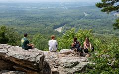 Hikers along the hilly stretch of the Appalachian Trail known as the Roller Coaster take in the view at Bear's Den Scenic Lookout in Virginia this month. 
