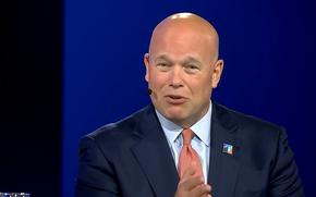In a screenshot from social media, U.S. Ambassador to NATO Matthew Whitaker speaks at the NATO Public Forum in The Hague, Netherlands, June 24, 2025, at the beginning of the alliance's two-day summit. 