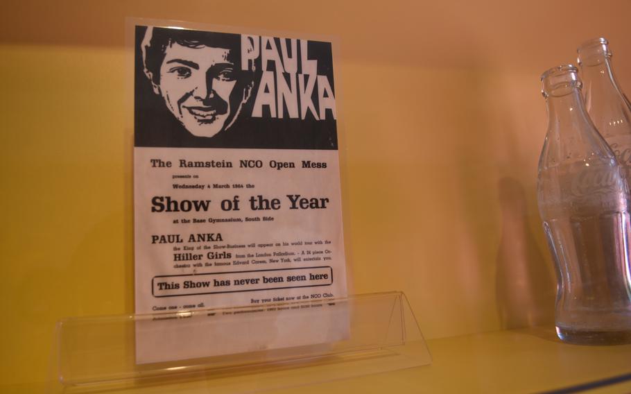 A promo for a 1964 Paul Anka show at Ramstein Air Base, Germany, is on display at the Docu Center Ramstein in Ramstein-Miesenbach, Germany.