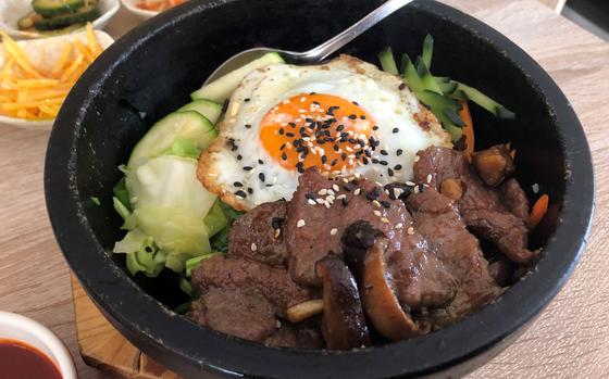 At Amani, a Korean and Chinese restaurant in Stuttgart, Germany, bibimbap is among the many Korean staples on the menu.