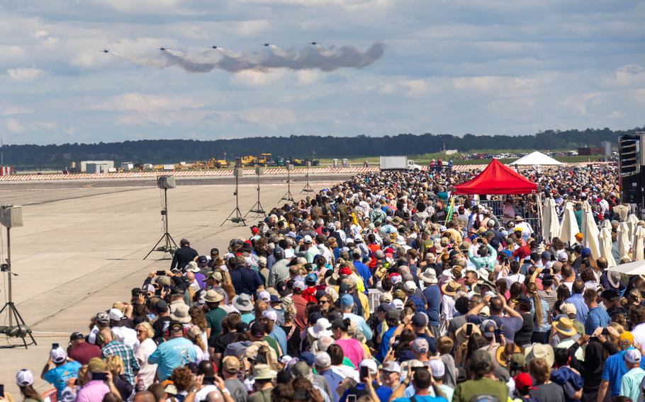 The Blue Angels perform during the MCAS Cherry Point Air Show, Saturday, May 11, 2024, at MCAS Cherry Point, N.C. 