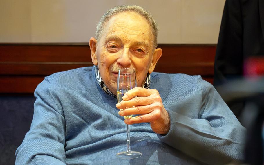 Norman Jay Green, a World War II veteran, celebrates his 100th birthday in Tokyo, Japan, Nov. 22, 2024.