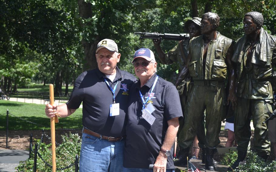 Brothers Ken and Jim Ferguson were part of an Honor Flight from Michigan on Saturday, July 18, 2022. Ken, 72, served in the Army for three years but never saw combat during the war in Vietnam due to his brother, Jim, 74, having spent 14 months in Vietnam. 