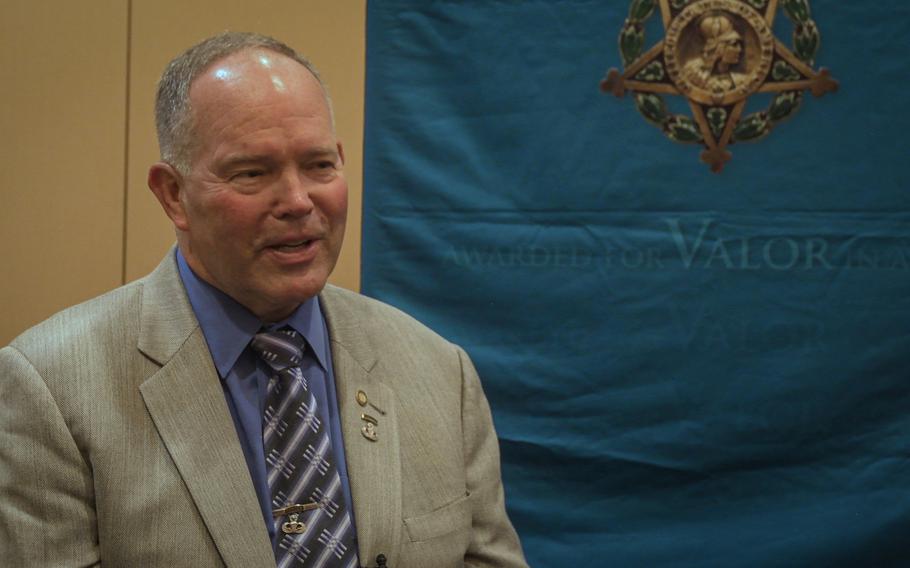 Col. John Locke, a retired Army Ranger, spearheaded the effort to secure the Medal of Honor for Col. Ralph Puckett. The process took 18 years and included multiple appeals to Army boards. Puckett is set to receive the medal during a ceremony Friday, May 21, 2021. (Ken-Yon Hardy/Stars and Stripes)