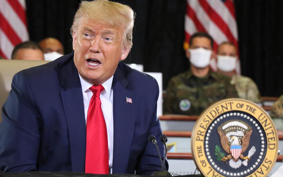 President Donald Trump speaks