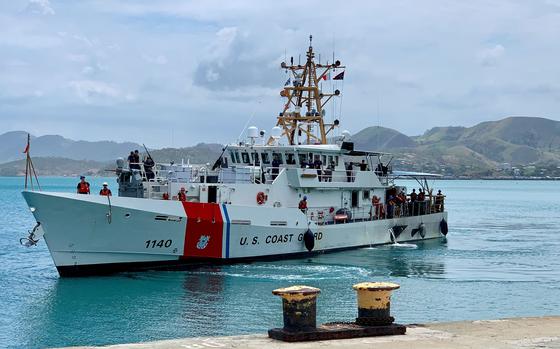The Coast Guard fast response cutter Oliver Henry arrives in Port Moresby, Papua New Guinea, Aug. 23, 2022, following a patrol in parts of the Coral Sea and the Solomon Islands.