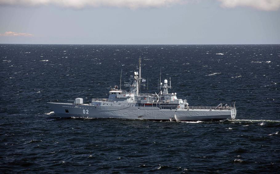 Finnish minelayer FNS Haemeenmaa sails during an exercise with the amphibious assault ship USS Kearsarge in the Baltic Sea, May 16, 2022. Should Finland and Sweden join NATO, they could help the U.S. Navy and Marine Corps develop tactics useful in deterring China in parts of the Indo-Pacific region.