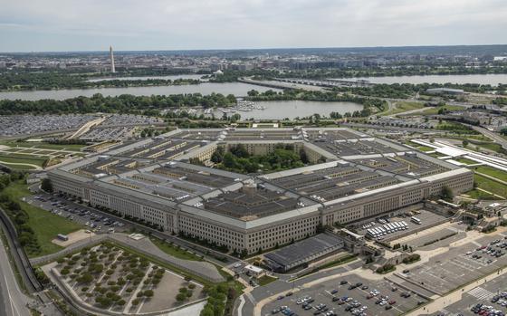 An aerial view of the Pentagon on May 11, 2021.
