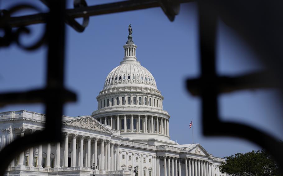The U.S. Capitol is seen in Washington, Sunday, May 21, 2023. President Joe Biden planned on Sunday to speak directly with House Speaker Kevin McCarthy, hoping to salvage talks to raise the debt limit that have stalled in recent days while he was abroad at the Group of Seven summit.