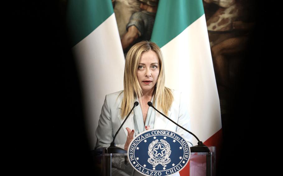 Italy’s Prime Minister Giorgia Meloni. 