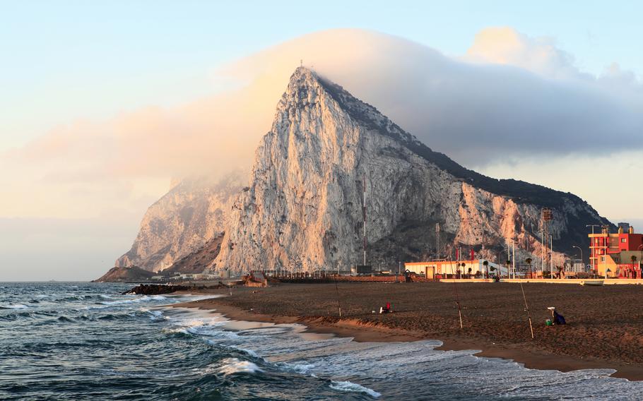 The rock of Gibraltar at sunrise as seen from the coast of Southern Spain. Rota is planning a tour of Gibraltar in early September.