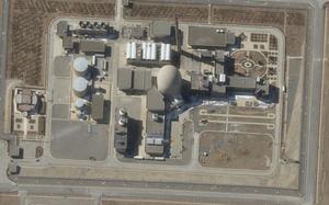 This satellite image provided by Maxar Technologies shows the Arak heavy water reactor in Iran on Feb. 15, 2025. (Maxar Technologies via AP)