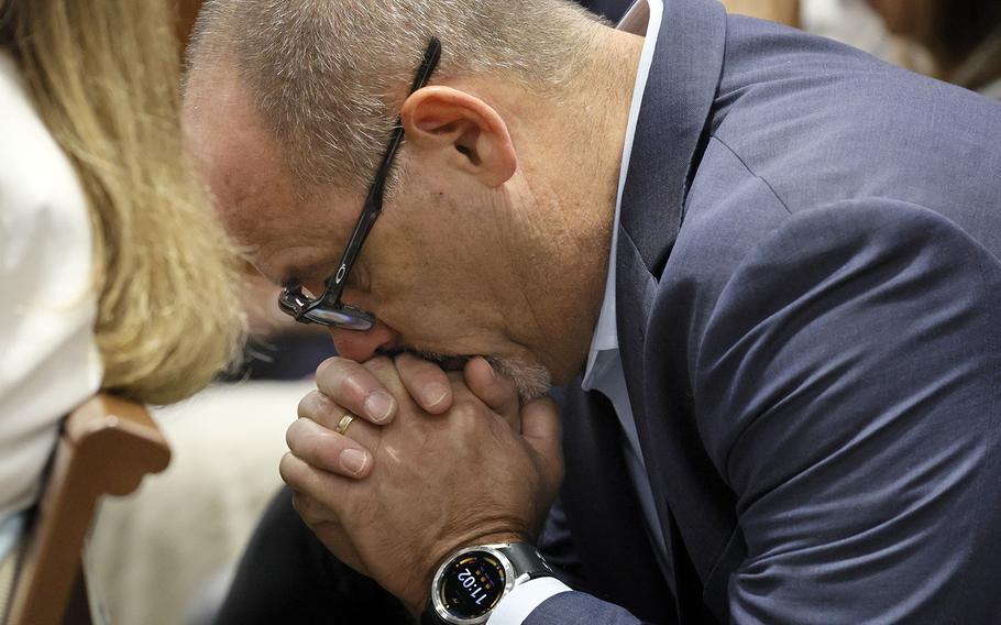 Fred Guttenberg in the courtroom as sentencing recommendations are read in the trial of Marjory Stoneman Douglas High School shooter Nikolas Cruz at the Broward County Courthouse in Fort Lauderdale, Fla., on Oct. 13, 2022. Guttenberg’s daughter, Jaime, was killed in the massacre. 