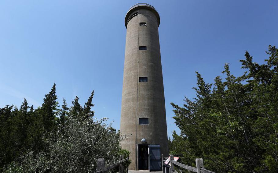 Fire Control Tower No. 23, in Lower Township, N.J., June 1, 2022. It was built in 1942 for use during World War II.