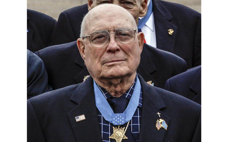 Medal of Honor recipient Hershel "Woody" Williams, during a Medal of Honor Day ceremony at Arlington National Cemetery in March, 2009.
